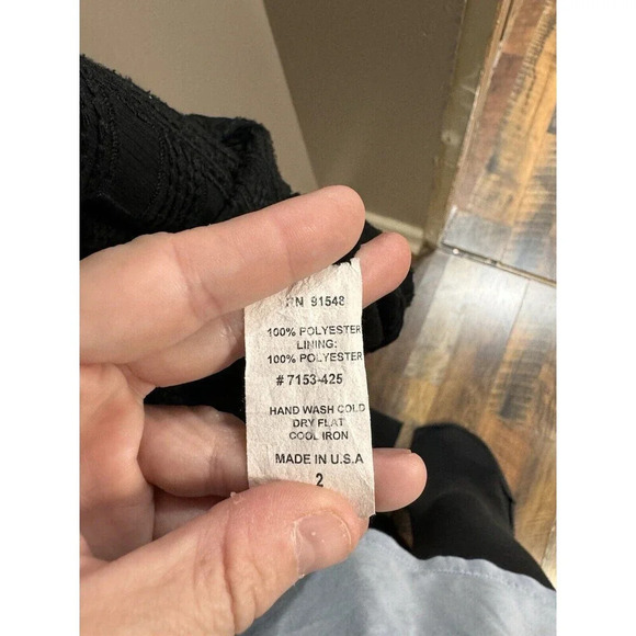 Barney New York Office Career Wear Black Lace Appliqué Shift Dress Size 2 - Picture 5 of 7